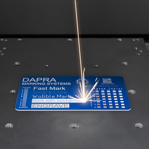 Fast, high-contrast data plate marking